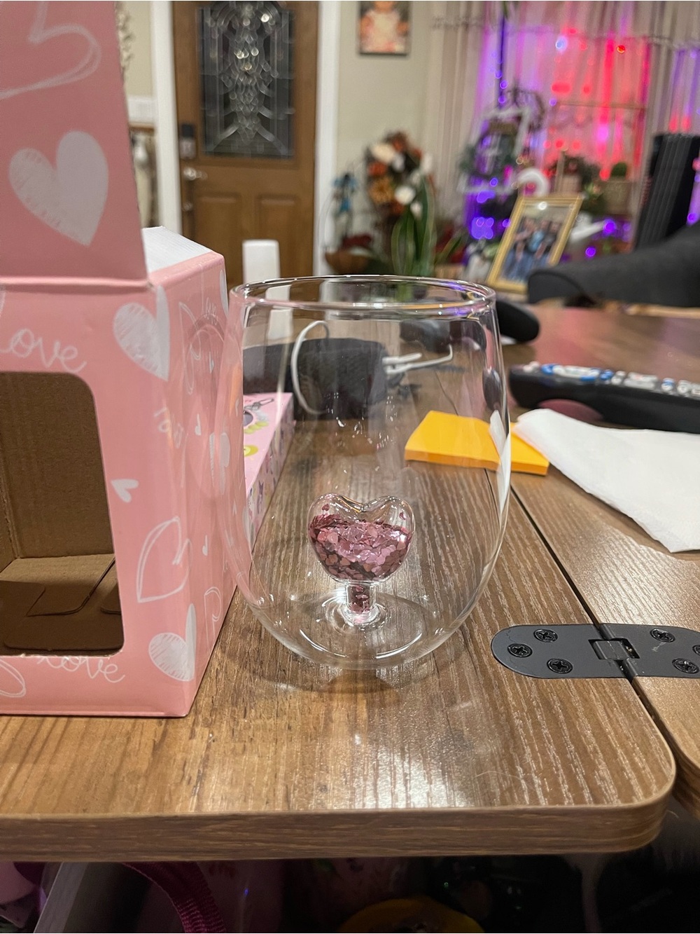 Valentines heart wine glass